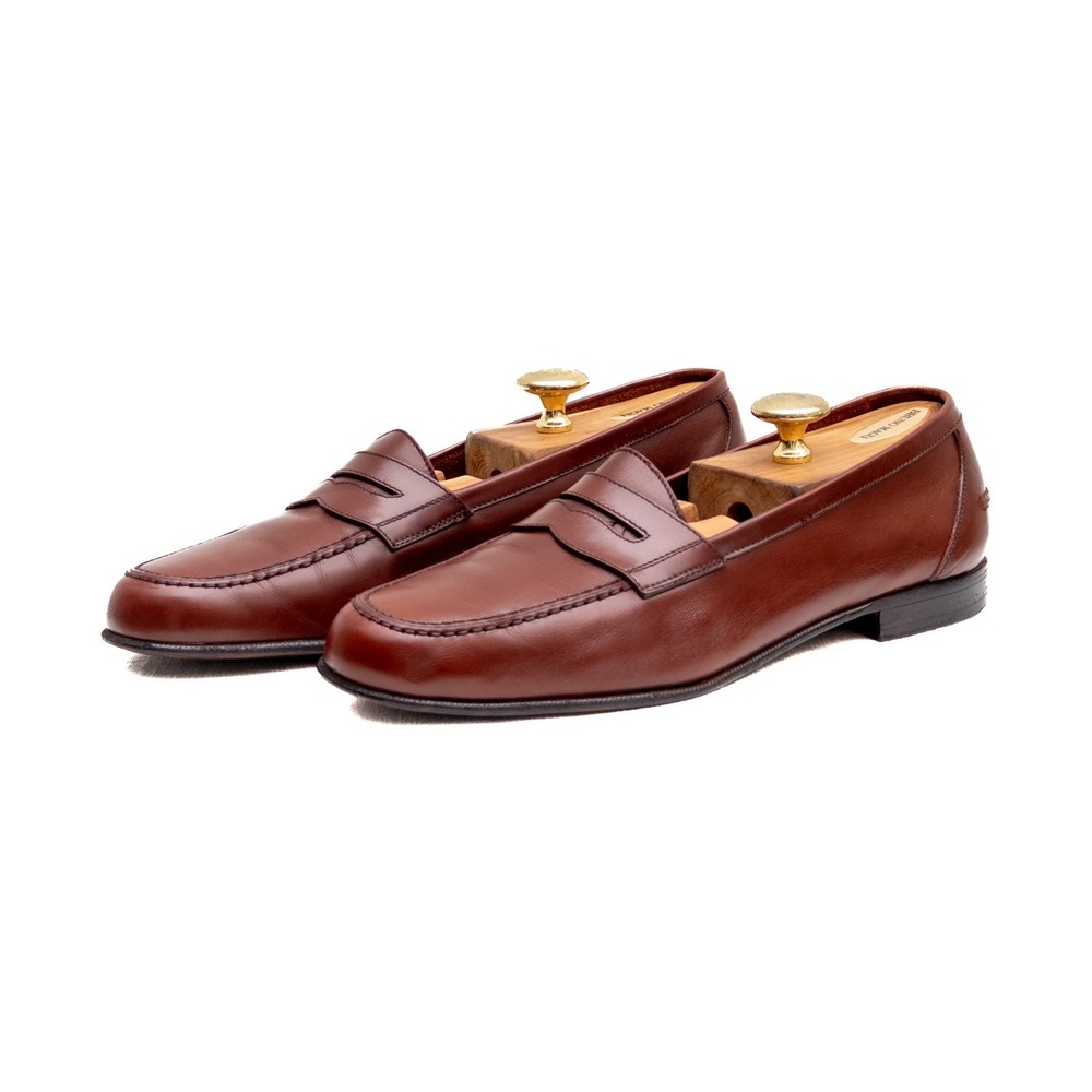 Salvatore Ferragamo Studio Men's Brown Leather Penny Loafers –‎ Size US 9 D
